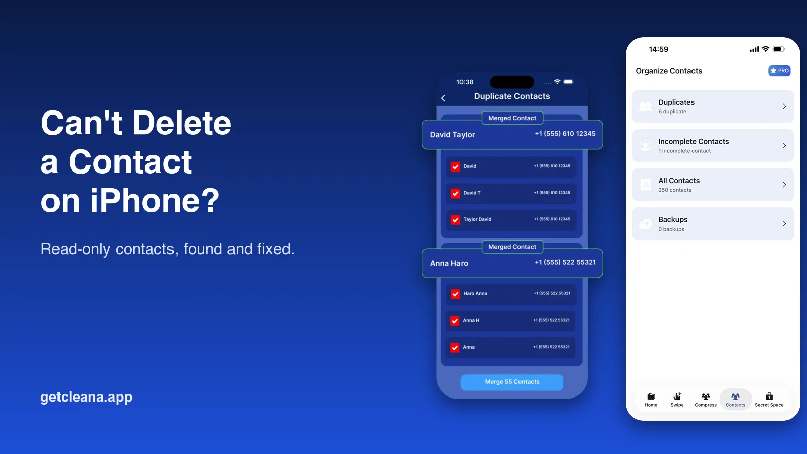 Can't delete a contact on iPhone: how to remove read-only contacts