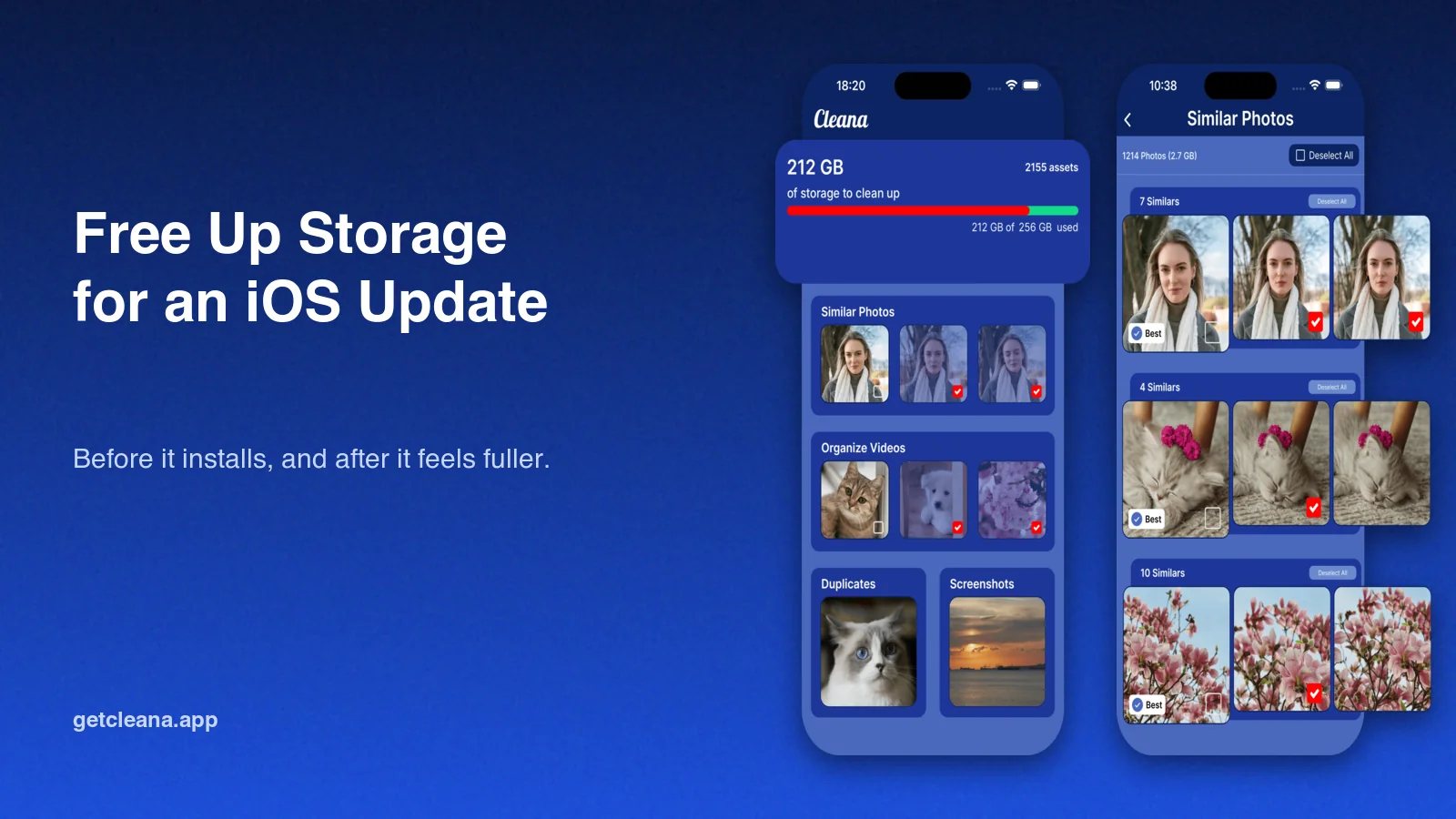 Freeing up iPhone storage before and after an iOS update