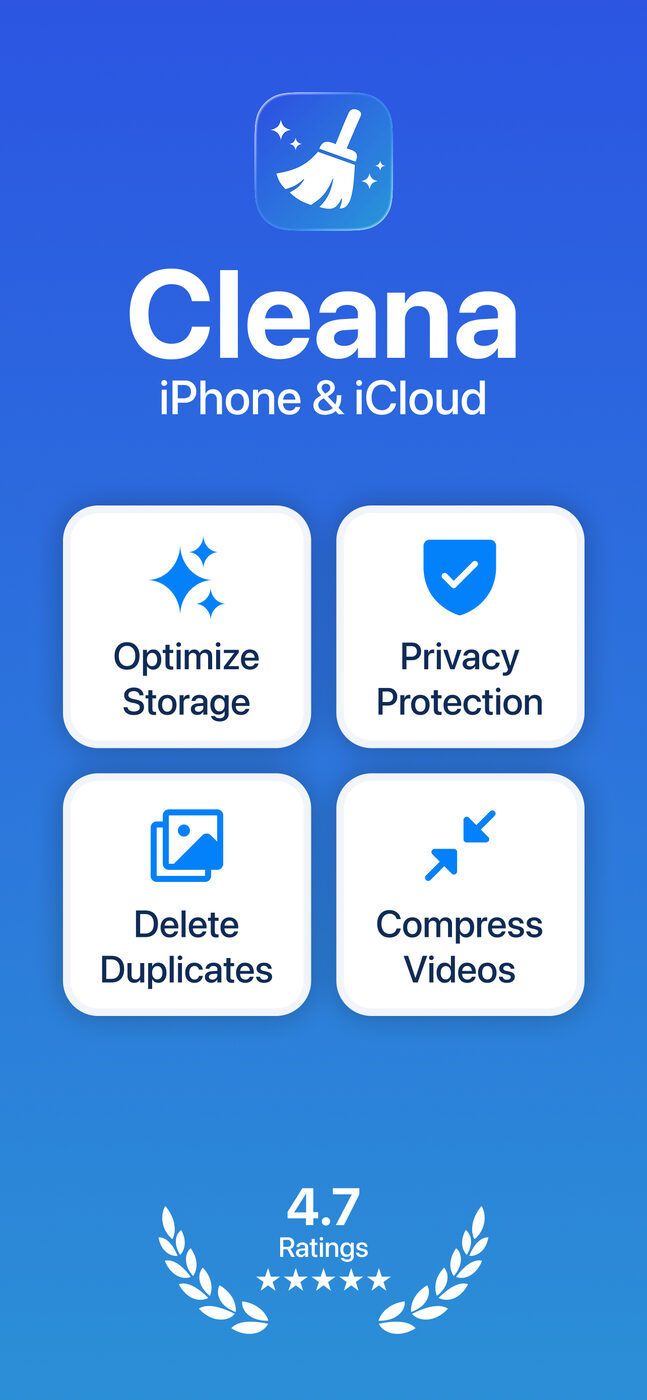 Cleana feature overview: optimize storage, privacy protection, delete duplicates, compress videos