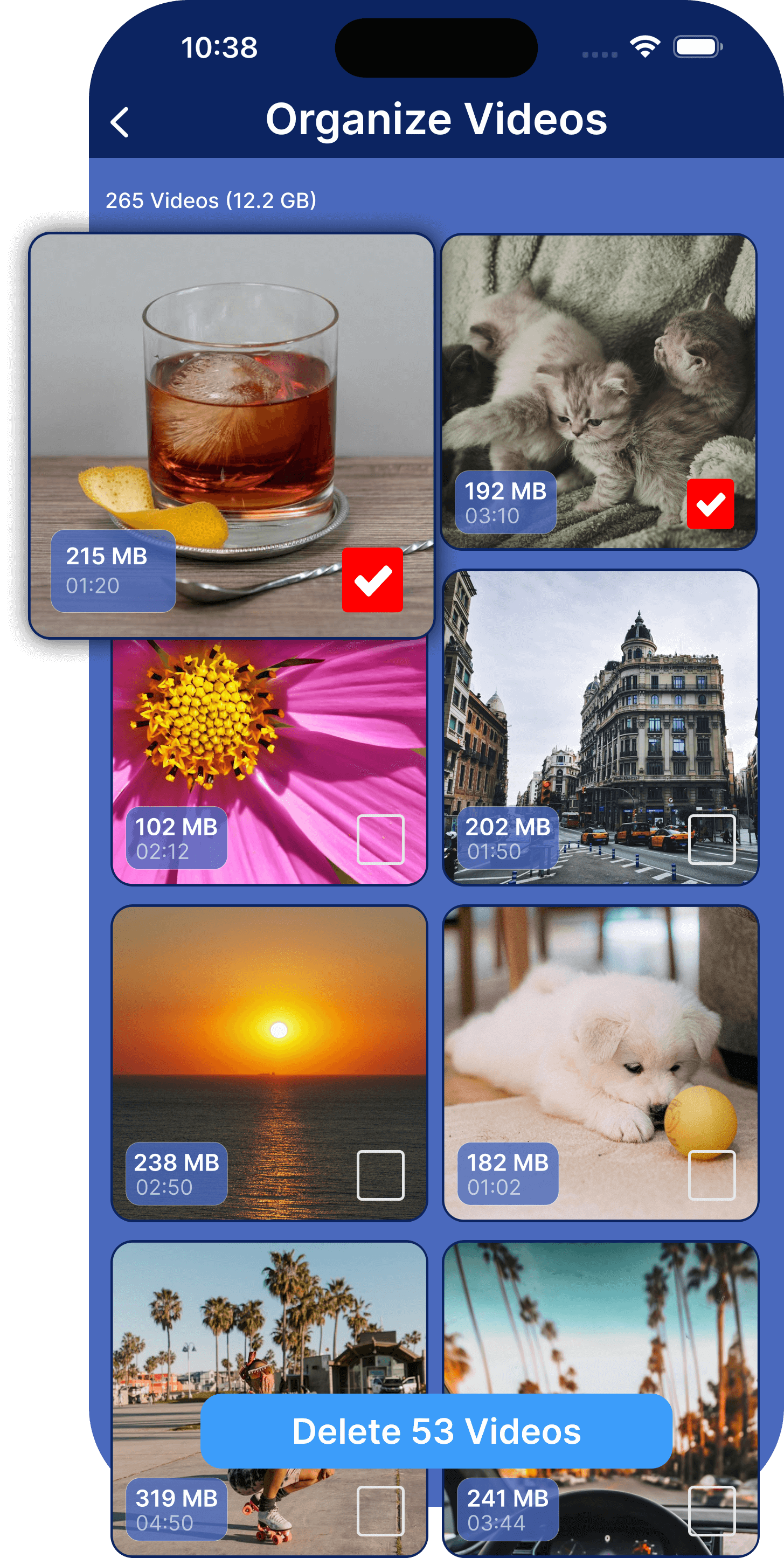 Cleana large video file finder - identify videos consuming storage space