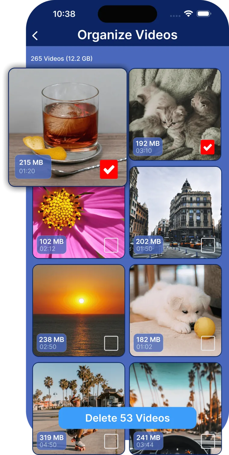 Cleana large video file finder - identify videos consuming storage space